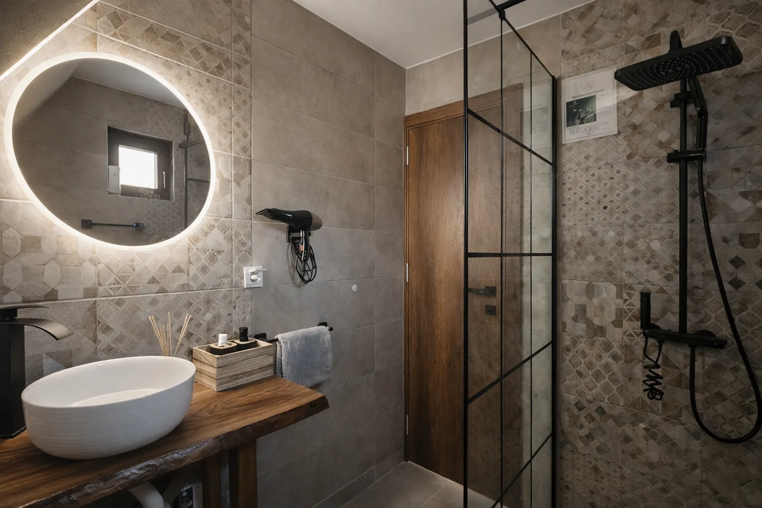 Bathroom with a shower at A House & Spa