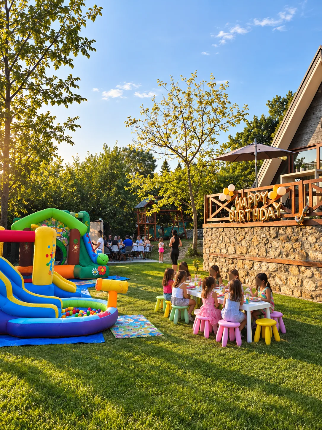 Dečija proslava rođendana u dvorištu A House & Spa