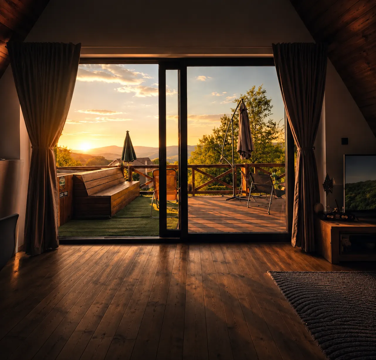 Dnevni boravak u A House & Spa vikendici